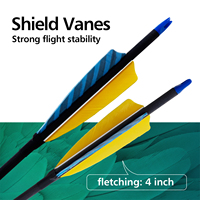 Nouvel arrivage de flèches en fibre de carbone pour arc classique arc à poulies 4 pouces de caractéristique de la dinde 6.2mm flèches de chasse d'identification