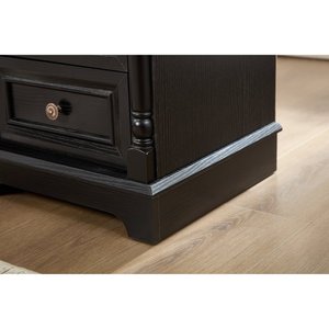 Farmhouse Style 3 <b>Drawer</b> Sofa <b>Side</b> <b>Table</b> Tall Rustic Wood Square Nightstand Wooden Base Roman - Product Image 5