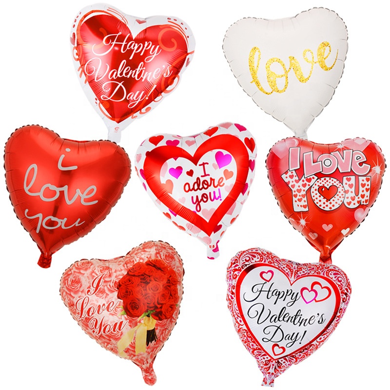 ハッピーバレンタインデーバルーンパーティーデコレーション用品I Love You Kiss Me You are Loved Valentines Romantic Balloons