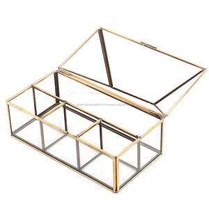 Sustainable Gold Metal Decorative <b>Tray</b> <b>Mirrors</b> Brass and Glass Vanity Serving <b>Tray</b> Elegant Table Decoration and Centerpiece - Product Image 5