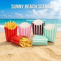 Supports à frites en papier résistant à l'huile, boîtes à emporter robustes pour parcs d'attractions, parcs à thème, stands de restauration, emballages alimentaires élégants