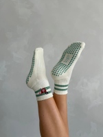 Chaussettes de Pilates personnalisées en gros, antidérapantes, professionnelles pour Reformer, faible MOQ, broderie mignonne, chaussettes de yoga en coton