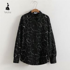 Atasan Wanita Model Baru Lengan Panjang <span class=keywords><strong>Formal</strong></span> Kasual Bermotif Grafis Blus Longgar Bahan Sifon - Product Image 5