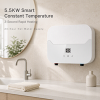 Pemanas Air Listrik Mini Tanpa Tangki 5kw Kontrol Sentuh Pemanasan Instan Terpasang di Dinding Untuk Penggunaan Dapur