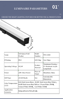 Lumière linéaire extérieure TWS-1000 IP65 laveuse de mur extérieur DC24V LED longue barre lumineuse avec une construction en alliage d'aluminium CRI 90 élevée