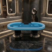 Vente directe d'usine MIR, table de poker Texas Hold'em personnalisée à LED de 96 pouces pour 10 joueurs, construction robuste en acier inoxydable et bois