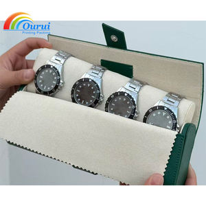 Factory Direct Luxury Green 4-Slot <b>Roll</b> Watch <b>Box</b>, Travel Portable Watch Case with Custom Logo, High Quality Brand Watch <b>Box</b> - Product Image 5