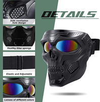 Casque de moto tout-terrain, lunettes de protection, masque facial intégral pour paintball, sports de plein air, cyclisme, protection UV400, ski, Halloween, ABS