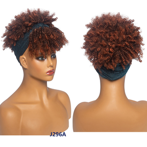 Diademas <span class=keywords><strong>de</strong></span> moda para mujer, peluca Afro corta, trenzada sintética, caja rizada africana, envolvente, turbante, color negro, venta al por mayor - Product Image 4
