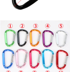 Hot bán D-Hình dạng 7 # Hợp kim nhôm Carabiner <span class=keywords><strong>KEYCHAIN</strong></span>-Mùa Xuân khóa, in logo laser, 10kg Công suất - Product Image 6