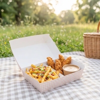Boîte Combo Hamburger et Frites, Emballage pour Burger et Frites, Boîte à Deux Compartiments pour Fast-Food avec Insert