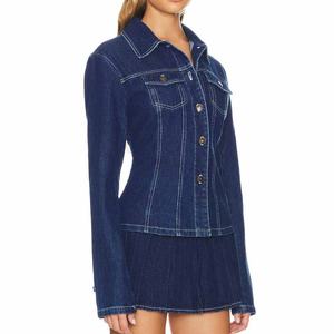 Nouvel Arrivage OEM – Ensemble en Jean Moderne de Haute Qualité pour Femme avec Veste Slim et Double Poches Avant - Product Image 4