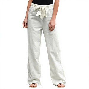 Pantalones de Lino y Algodón para Mujer, Talla Grande, Cintura Elástica, Largura hasta el Tobillo - Product Image 6