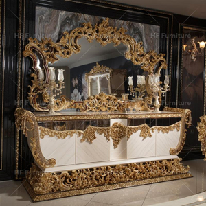 Armadietto della credenza Dubai di Design turco di lusso in legno intagliato antiche madiere Buffet armadi - Product Image 1