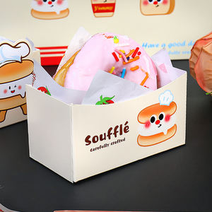 一次性食品级百吉饼甜甜圈包装盒4粒6粒包装盒玉米饼汉堡零食外卖包装盒 - Product Image 5