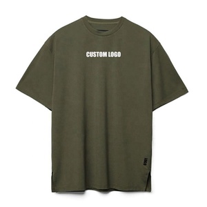 OEM Designer Luxus Baumwolle Sport Gym T-Shirt für Männer Luxus übergroße Kurzarm Fitted Style <span class=keywords><strong>Solid</strong></span> Pattern Logo <span class=keywords><strong>Print</strong></span> - Product Image 4