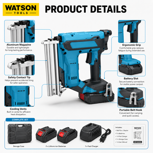 Vente en gros usine : Kit cloueur sans fil 20V avec 2 batteries et chargeur, cloueur électrique au lithium OEM ODM - Product Image 3