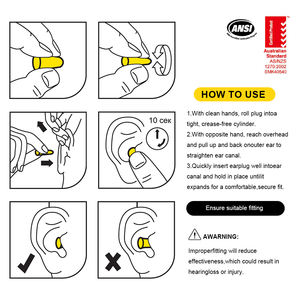SAFETYBOY YL-1656 <span class=keywords><strong>Tapones</strong></span> para los Oídos Plegables <span class=keywords><strong>de</strong></span> PU Reutilizables, Impermeables y con Reducción <span class=keywords><strong>de</strong></span> Ruido, Color Naranja (Tamaño Estándar), Protección <span class=keywords><strong>Personal</strong></span> - Product Image 6