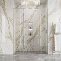 Cabine de douche coulissante carrée encadrée, porte en verre trempé transparent de 8 mm, design en alliage d'aluminium résistant à l'eau, personnalisable, moderne