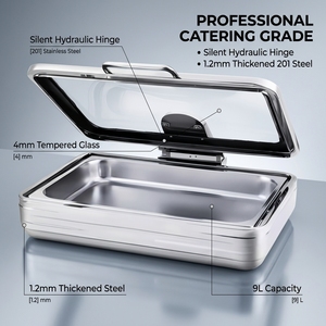 Calentador de Comida Rectangular de Acero Inoxidable de Alta Calidad para Buffet, Calentador de Olla para Servicio de Catering en Hoteles - Product Image 5