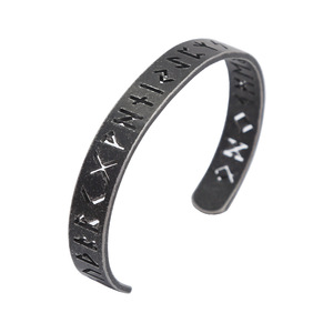yunnique Stainless Steel Men's Bracelet Antique Black Hollow Letter Design Retro Style Gift Jewelry - Product Image 3