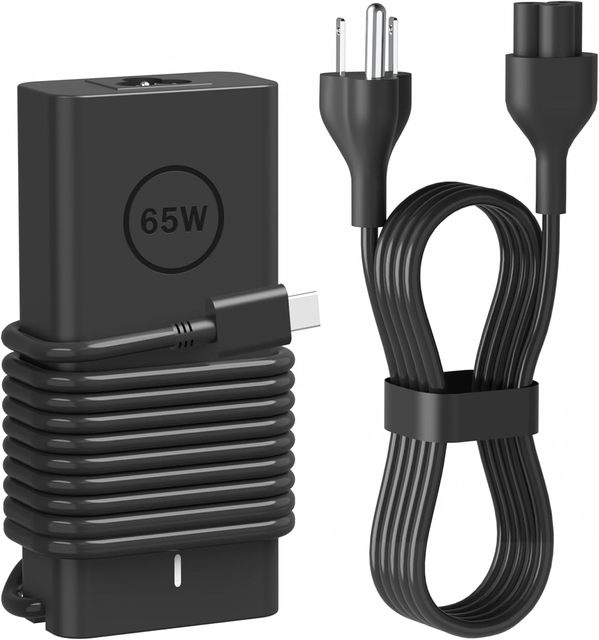 DANGELIFE 65W Type-C Laptop Charger with PD 3.0 and Retractable Cable for Latitude 7270/7370/5420