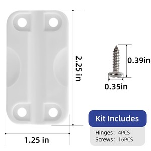 Replacement Plastic Hinges For Igloo Coolers 50-165 Qt <b>White</b> Surface Mount Durable PP Material - Product Image 2
