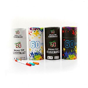 ชุดปากกาพู่กันระบายสีน้ำแบบหัวคู่ 60 สี บรรจุในกล่องกระดาษทรงกระบอก สำหรับเด็ก วาดภาพ ระบายสี ราคาโรงงาน ขายส่ง - Product Image 2