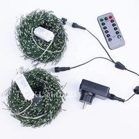 Guirlandes lumineuses LED en cuivre à longueur personnalisable, lumières de feux d'artifice, lumières de chaîne étoilées, à brancher, télécommande, intensité réglable, extérieur, 30/90/120M