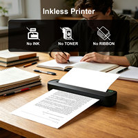 Imprimante thermique de poche A4 mini, noir et blanc, sans fil, portable, sans encre, pour la maison ou le bureau