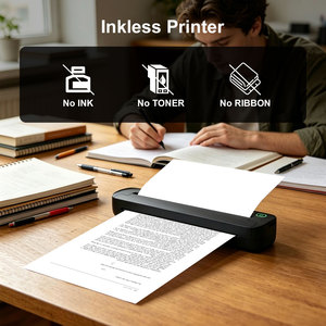 Impresora Térmica de Bolsillo A4 Mini del Fabricante, Impresora de Documentos Inalámbrica Portátil en Blanco y Negro sin Tinta para el Hogar o la Oficina - Product Image 5