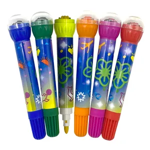 Promotion washable non-toxic twin tips 6 8 colors watercolor pen water color roller stamp markers pen set for kids drawing