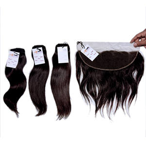 Extensiones de pelo brasileñas con malla, pelo natural virgen con cierre frontal HD 360, 13x4, 13x5 - Product Image 1