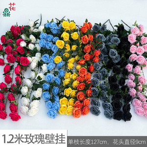 Guirlande de roses artificielles en soie 1,2m 1,8m Décoration murale pour la maison Cache-tuyau Style moderne - Product Image 5