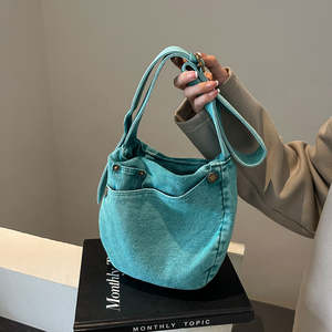 Sac à main en jean personnalisé de haute qualité, sac à bandoulière pour femme tendance et grande capacité - Product Image 4