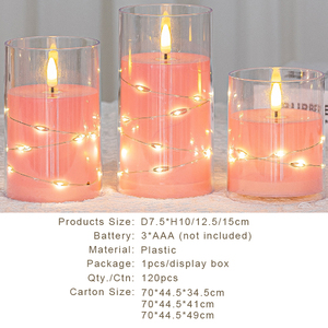 Bougies Tasse à Led <span class=keywords><strong>Rose</strong></span> <span class=keywords><strong>Clair</strong></span> en Plastique 3D <span class=keywords><strong>Bougie</strong></span> Décorative Sans Flamme Mobile de Mariage avec Guirlande Lumineuse - Product Image 3