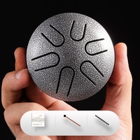 3 Inch 6 Notes Mini Steel Tongue Drum Pocket Drum for Beginners Kids Portable Meditation Instrument with Mallet