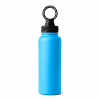 Bouteille d'eau portable en acier inoxydable avec base à ventouse magnétique, récipient réutilisable de 22 oz pour le camping et les sports de plein air