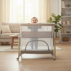 Moisés para bebé 3 en 1, cama de noche y Corralito, diseño con colchón incluido, cama de bebé de viaje plegable fácil, altura ajustable - Product Image 1