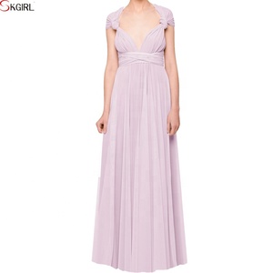 Femmes Sexy Convertible Multi Way Wrap Transformer Solid Cocktail Off Shoulder Mariee Demoiselle D’honneur Soiree Longue Maxi Robe Longueur Du Sol Bandage Pageant