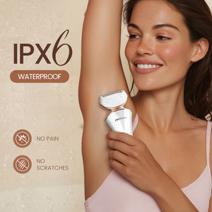 Sistema di Rasatura Femminile <span class=keywords><strong>4</strong></span> in 1 Impermeabile IPX7 Design Sommergibile con Spazzola Facciale e Rifinitore - Product Image 5