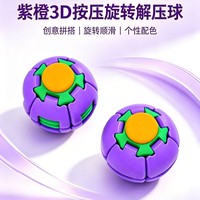 Balle anti-stress colorée en plastique imprimée en 3D et jouet fidget spinner à double mode (presser et tourner) pour le divertissement au bureau