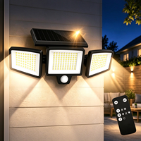 Lampe solaire murale à 210 LED, 2800LM, IP65, détecteur de mouvement extérieur, lampe de sécurité pour jardin, patio, garage, allée