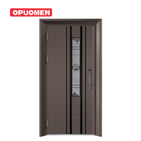 Porte d'entrée de sécurité en aluminium sur mesure, moderne, pour extérieur, prévention des incendies 3h, pour villa et hôtel