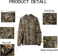 Tenue de camouflage tactique respirante et résistante à l'eau avec motif feuille 3D pour la chasse printemps-automne – Vêtement de dissimulation avancé