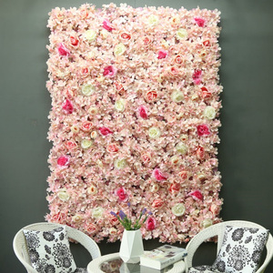 Romántico luz <span class=keywords><strong>Hermosa</strong></span> profundo rosado púrpura rojo seda flor pared Artificial boda telón de fondo para Navidad graduación Pascua - Product Image 5