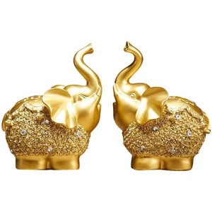 Artigianato creativo dorato fortunato in resina di elefante, ornamento decorativo di fascia alta per soggiorno, ingresso, armadietto del vino e supporto per TV - Product Image 6