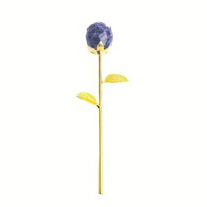 Natural Crystal Chip Resin Rose Figurine - Romantic Gift & Home Decor Ornament - Product Image 5