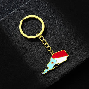 Mode <span class=keywords><strong>sud</strong></span>-yémen carte pendentif porte-clés pour hommes et femmes titane acier or argent couleur tour de cou yémen drapeau contour bijoux cadeau - Product Image 3