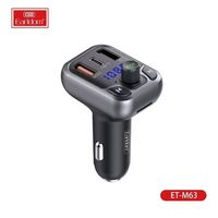 Transmisor FM para Auto EARLDOM con Reproductor de Música Estéreo, Puerto de Carga Dual USB 3.0A, Puerto de Carga PD20W, Kit para Auto con Bluetooth y Reproductor de MP3
